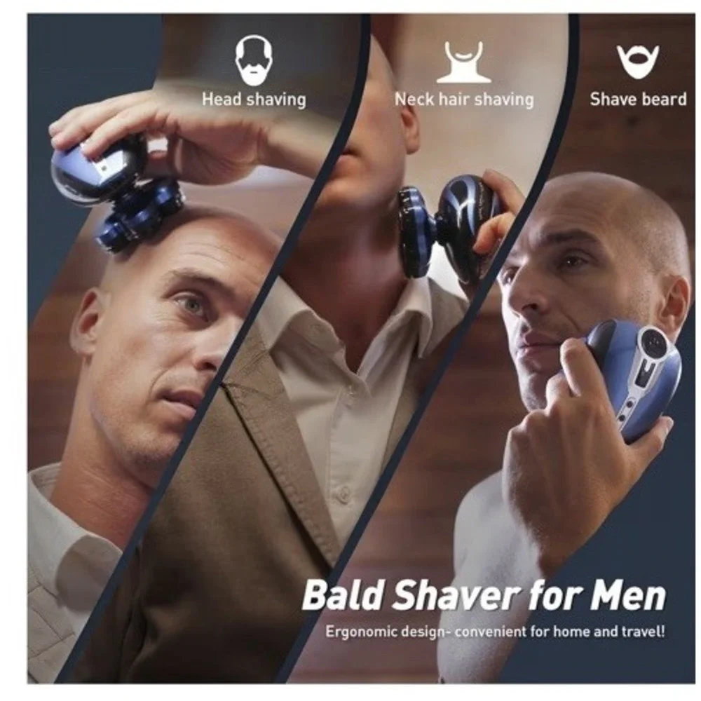 Clforczh Electric Head Shaver Upgraded Detachable Head Razor Pro 7D Magnetic IPx